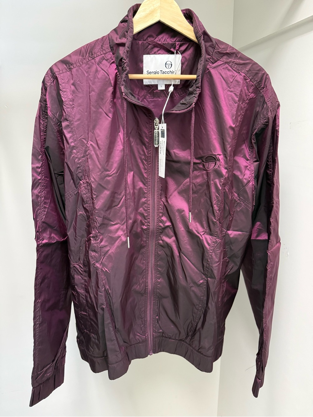 Sergio Tacchini Men's Plum Zip-Front Lightweight Windbreaker Jacket & Pants